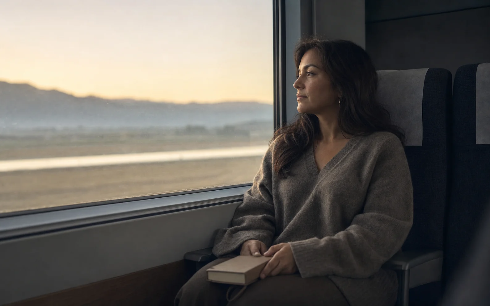 A person by the window looking back on their path